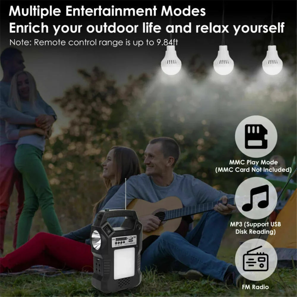 "Portable Power Station;Solar Generator with Solar Panel; Flashlights; Camp Lamps; Dual Way To Charge Power Station; Digital LED display;for Outdoor Camping;Home Emergency Power Supply; Fishing"