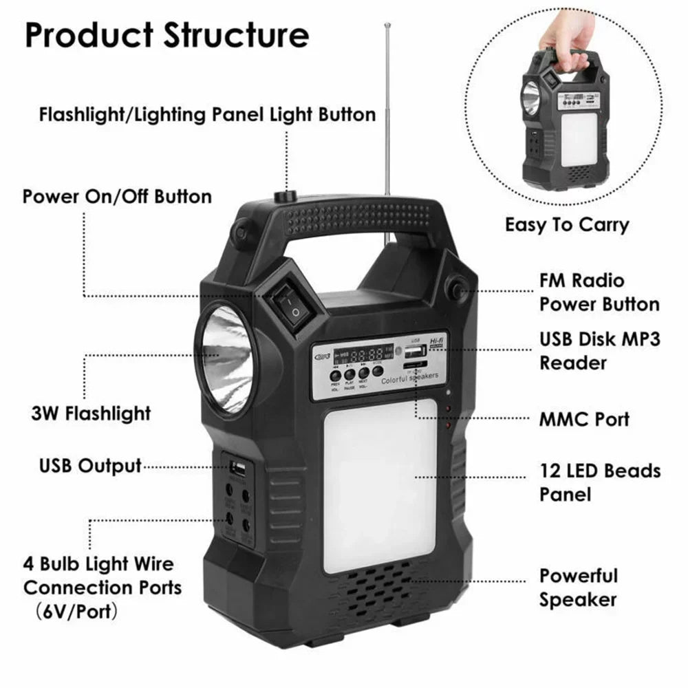 "Portable Power Station;Solar Generator with Solar Panel; Flashlights; Camp Lamps; Dual Way To Charge Power Station; Digital LED display;for Outdoor Camping;Home Emergency Power Supply; Fishing"