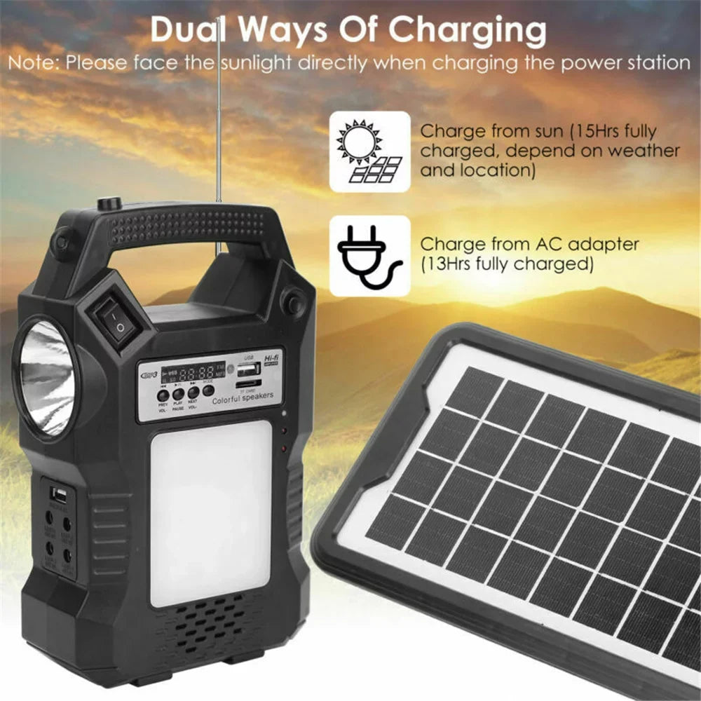 "Portable Power Station;Solar Generator with Solar Panel; Flashlights; Camp Lamps; Dual Way To Charge Power Station; Digital LED display;for Outdoor Camping;Home Emergency Power Supply; Fishing"